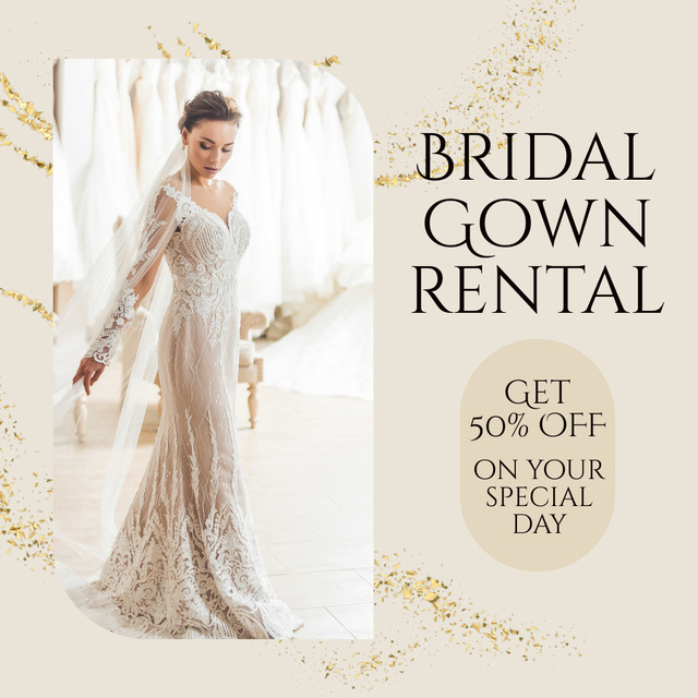 Designvorlage Rental bridal gown discount für Instagram