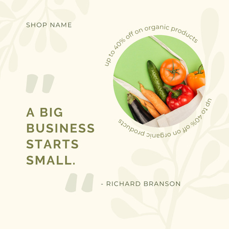 Fresh Organic Vegetables at Local Farmers Market  Instagram AD Design Template