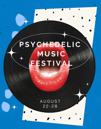 Psychedelic Music Festival Announcement Poster 22x28in Design Template