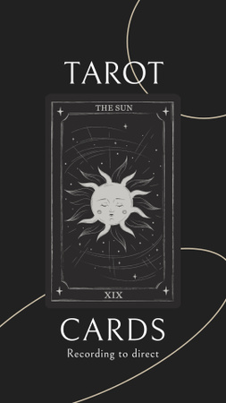Plantilla de diseño de tarjeta del tarot con sun illustration Instagram Story 