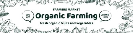 Discount on Organic Fresh Vegetables and Fruits Twitter Design Template