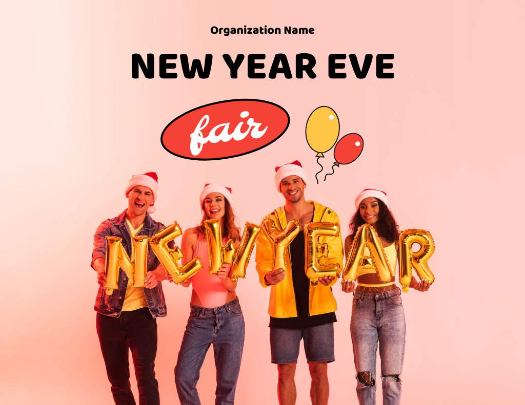 New Year Eve Fair Event Ad Flyer 8.5x11in Horizontal – шаблон для дизайну