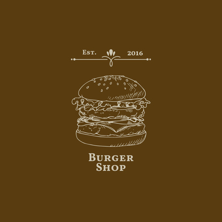 Emblem of Burgers Logo Tasarım Şablonu