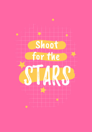 Inspirational Quote with Stars on Pink Poster 28x40in Šablona návrhu