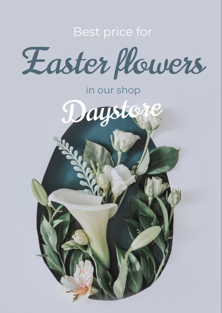 Ontwerpsjabloon van Flyer A6 van Flower Shop Promotion for Easter