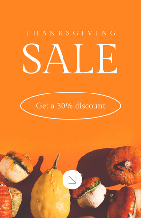 Cultural Thanksgiving Sale Offer With Pumpkins In Orange Flyer 5.5x8.5in tervezősablon