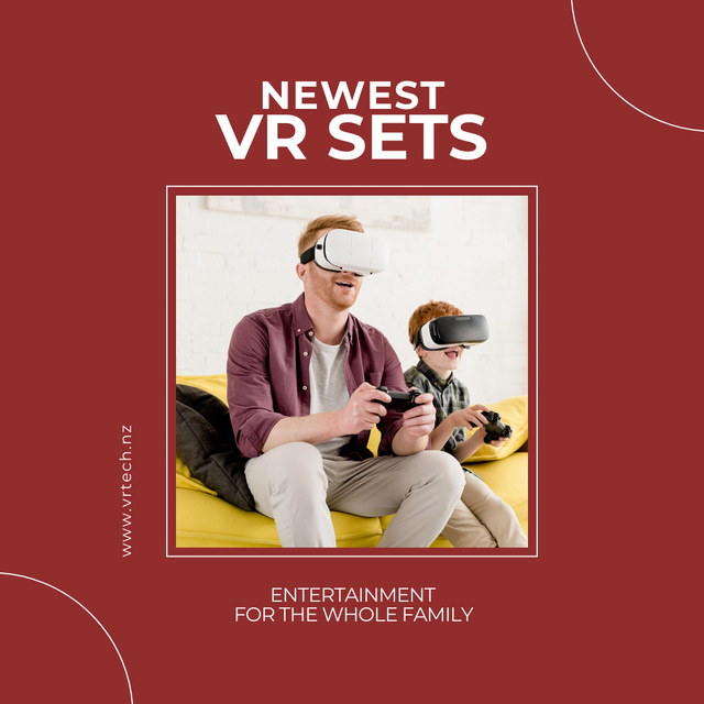 Designvorlage Newest Virtual Reality Sets For Whole Family für Instagram
