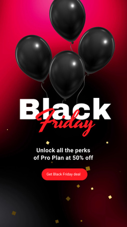Platilla de diseño Beneficial Black Friday Offers With Balloons TikTok Video