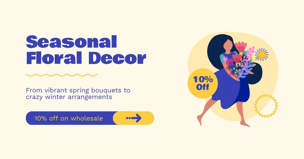 Offer Discounts on Seasonal Decor Wholesale Facebook AD Modelo de Design