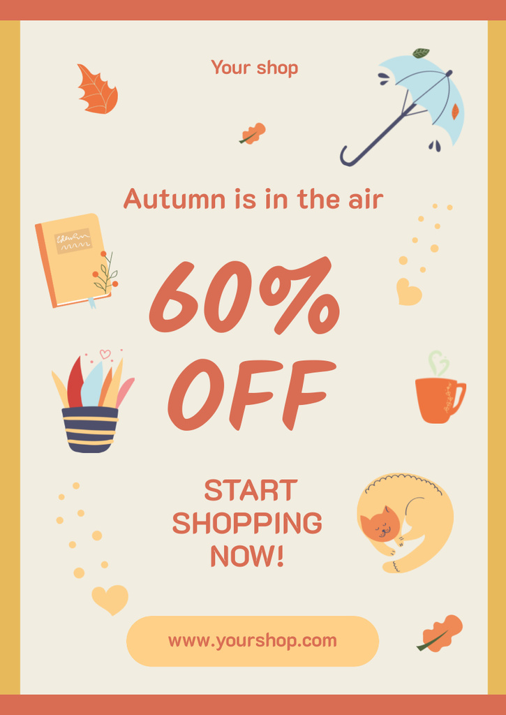 Autumn Sale Announcement Poster A3 Design Template