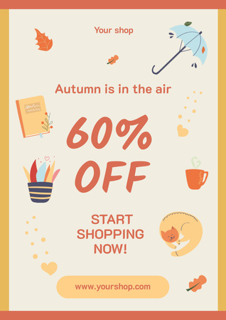 Exclusive Autumn Special Offer and Discount Poster A3 tervezősablon