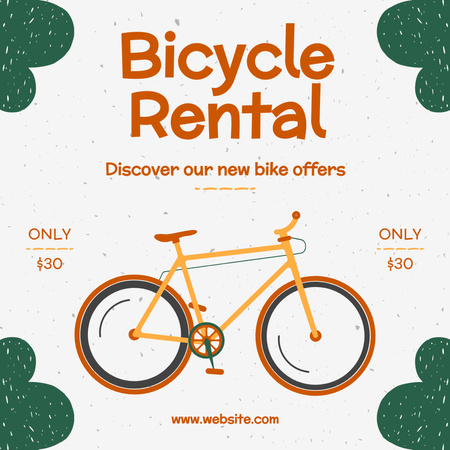 Designvorlage Angebot von Leihfahrrädern für Instagram AD