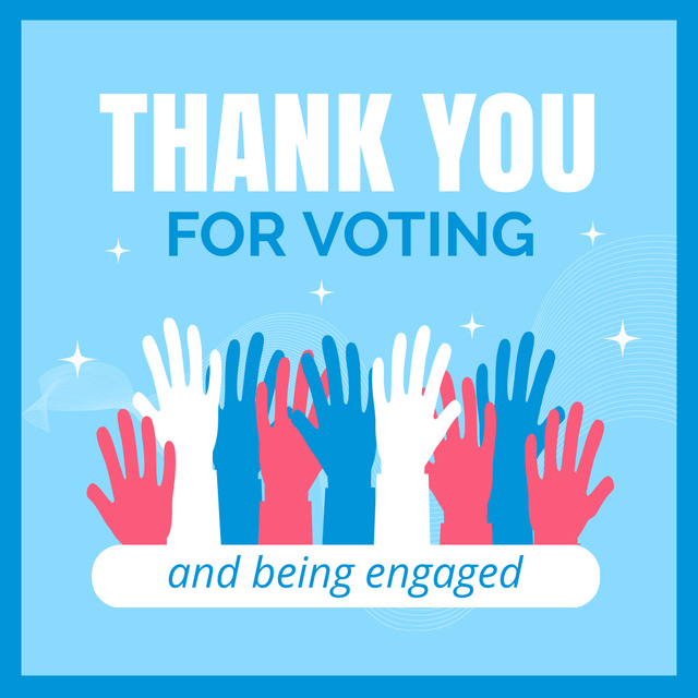 Plantilla de diseño de Thank You for Voting with Silhouettes of Palms Instagram AD 