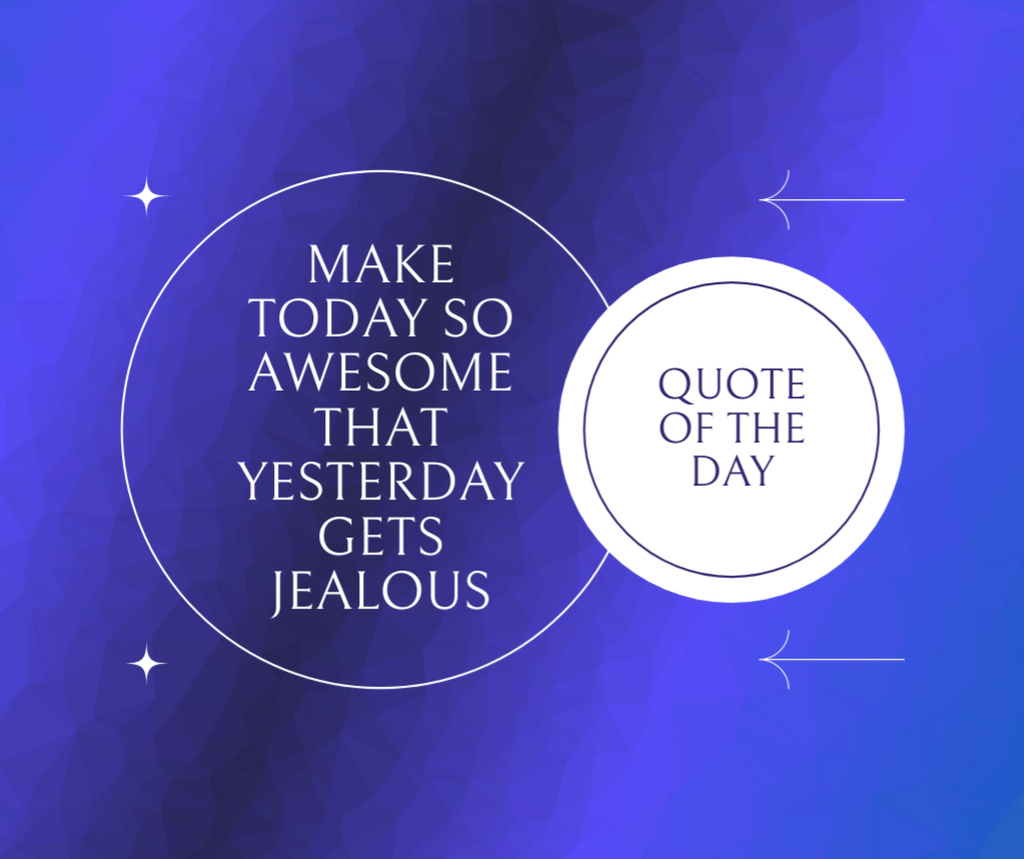 Quote of the Day in Blue Texture Background Facebook Modelo de Design