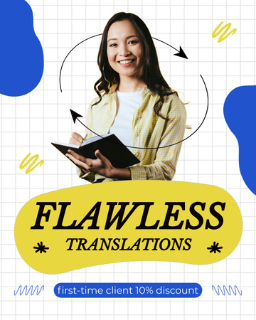 Expert Level Translation Service With Discount For Clients Instagram Post Vertical Design Template