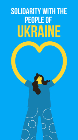 Nő szolidaritást mutat az ukránokkal Instagram Story tervezősablon