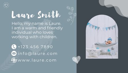 Babysitting Services Offer Business Card US Design Template