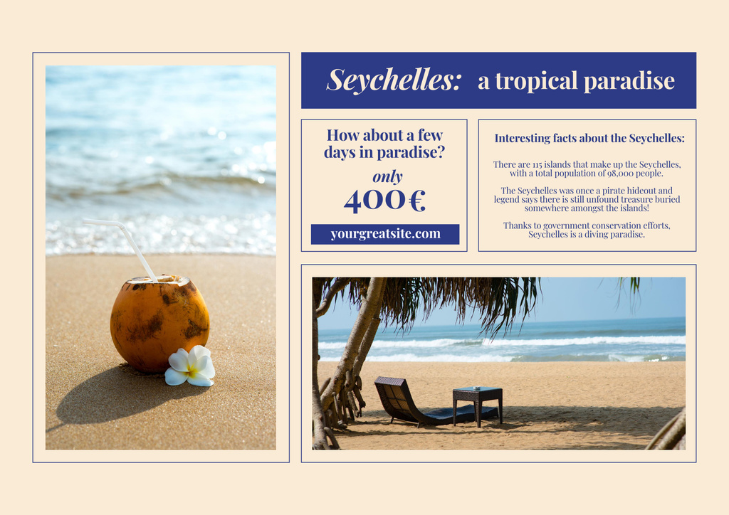 Picturesque Oceanside Vacations And Tours Offer Poster B2 Horizontal Design Template