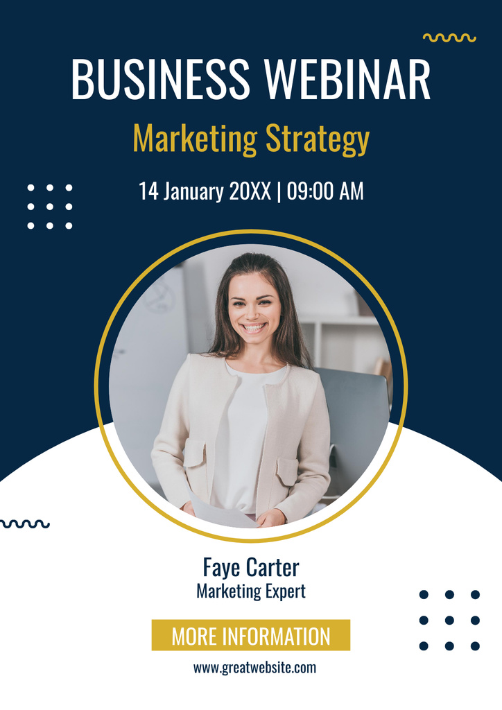 Business Webinar about Marketing Strategy Poster Design Template