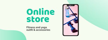 Designvorlage Fitness and Yoga accessories Offer für Facebook cover