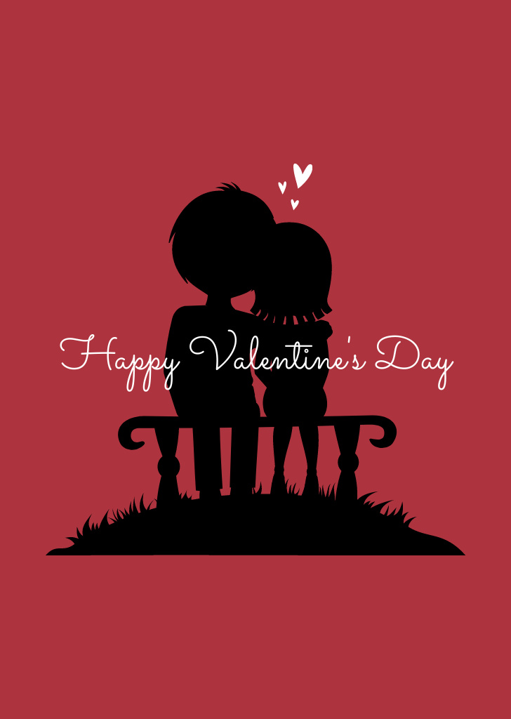 Valentine's Day Wishes With Hugs And Hearts Postcard A6 Vertical Šablona návrhu