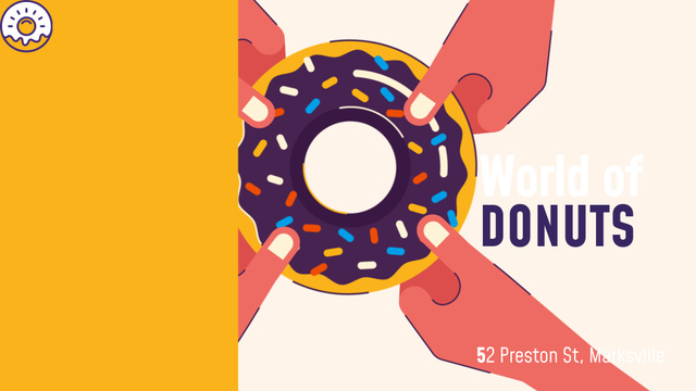 Donuts Offer People Pulling Sweet Ring Full HD video Design Template