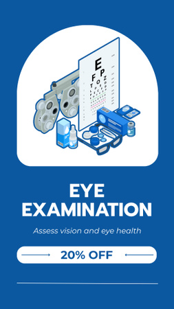 Discount on Eye Exam with Professional Equipment Instagram Story Design Template