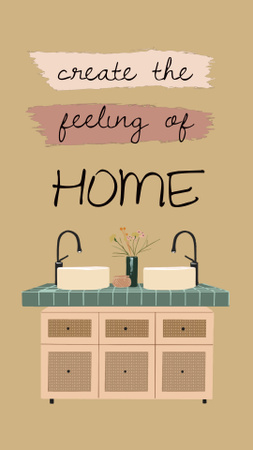 Ontwerpsjabloon van Instagram Video Story van Mooie Home Decor-aanbieding voor de badkamer