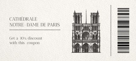 Plantilla de diseño de Anuncio de viaje a París con boceto Coupon 3.75x8.25in 