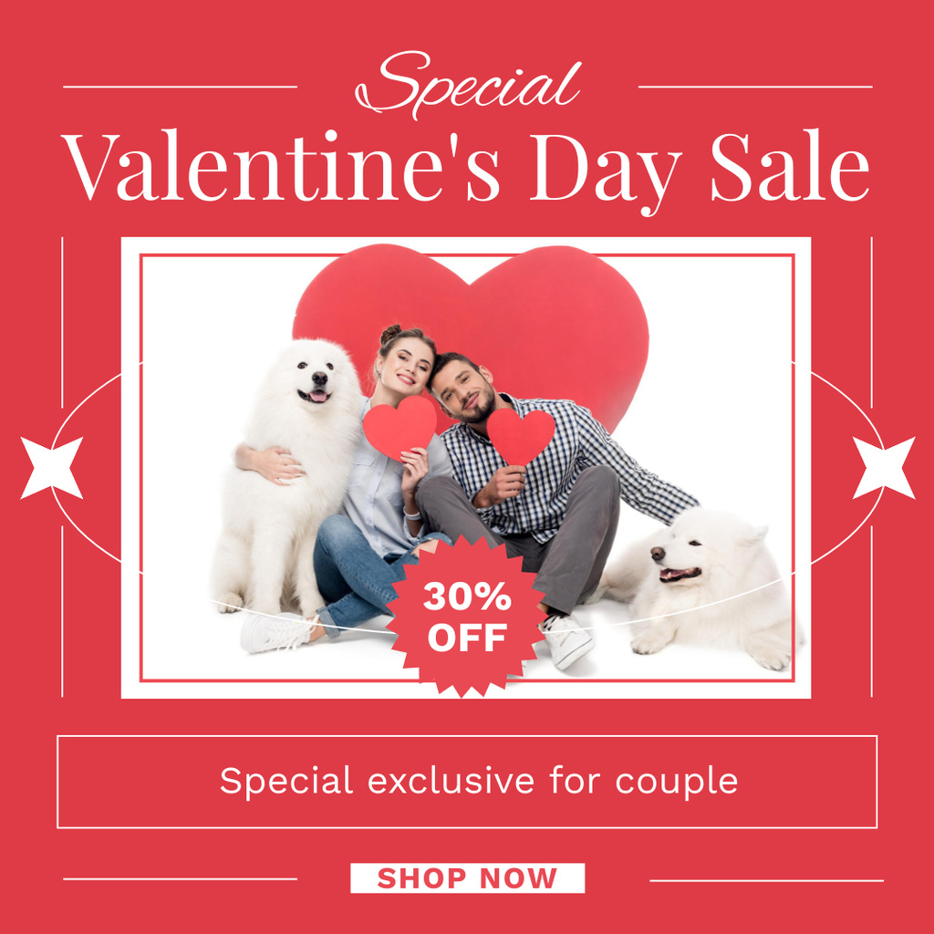 Valentine's Day Sale with Love Instagram AD tervezősablon