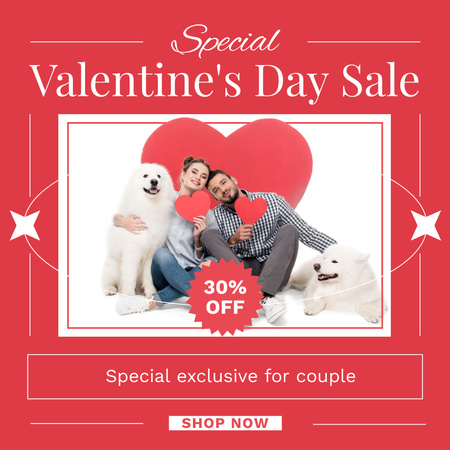 Распродажа ко Дню святого Валентина с любовью Instagram AD – шаблон для дизайна