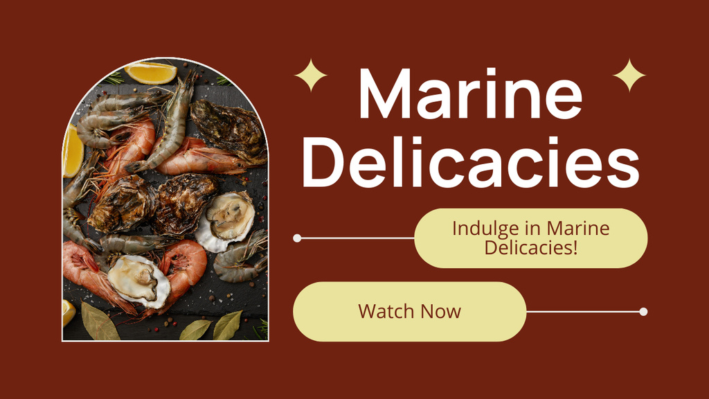 Variety of Best Fresh Seafood Youtube Thumbnail Design Template