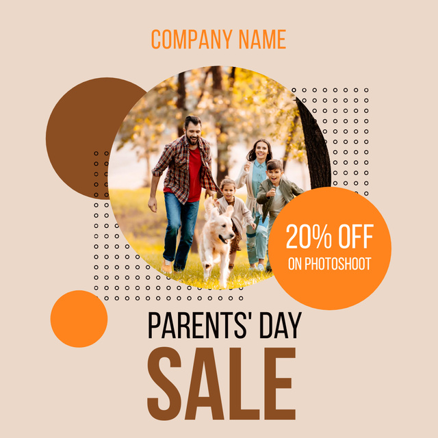 Plantilla de diseño de Parent's Day Sale with Family and Dog Instagram 