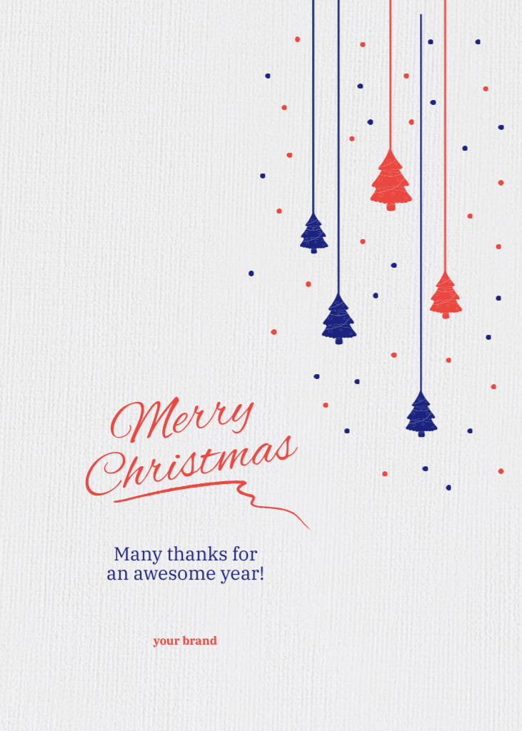 Ontwerpsjabloon van Postcard 5x7in Vertical van Merry Christmas Wishes with Simple Holiday Decorations