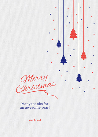 Plantilla de diseño de Merry Christmas Wishes with Simple Holiday Decorations Postcard 5x7in Vertical 