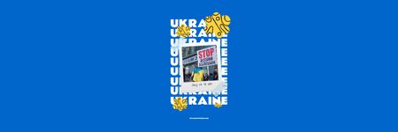 Stop Russian Aggression against Ukraine Email headerデザインテンプレート