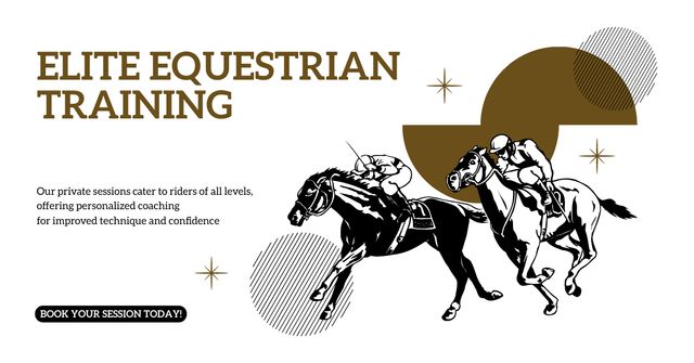 Plantilla de diseño de Elite Equestrian Training Session Offer Facebook AD 