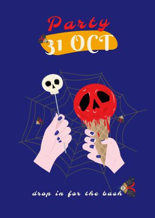 Plantilla de diseño de Halloween Party Announcement with Spooky Treats Invitation 