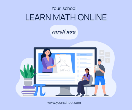 Math Courses Ad Facebook tervezősablon