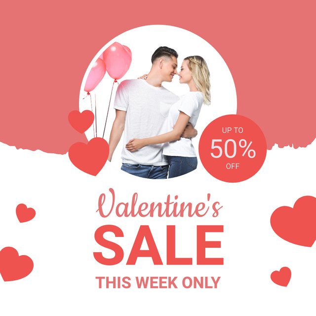 Valentine's Day Special Offer for Couples with Cute Lovers Instagram AD Šablona návrhu