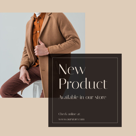 Нова пропозиція продукту з чоловіком у стильному вбранні Instagram – шаблон для дизайну
