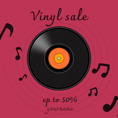Sale Offer of Vinyls Instagram Design Template
