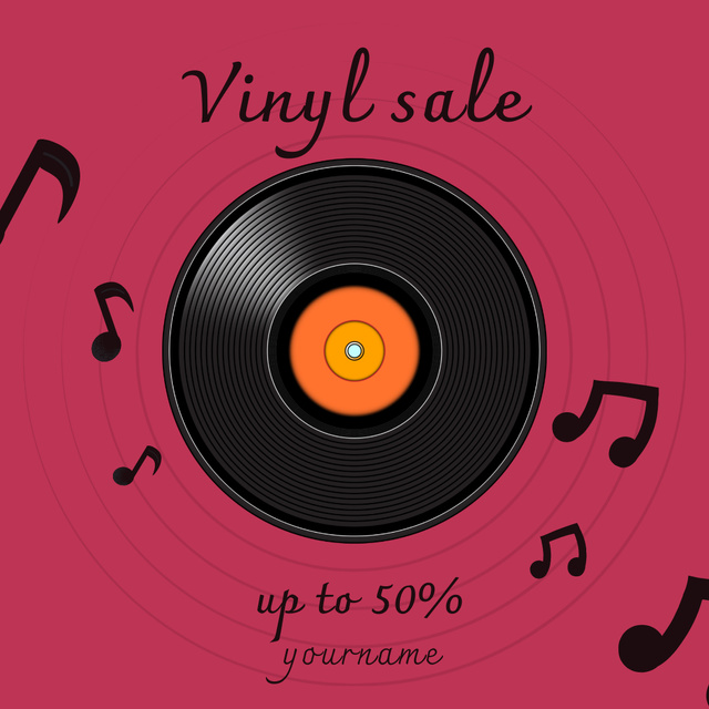 Sale Offer of Vinyls Instagram Šablona návrhu