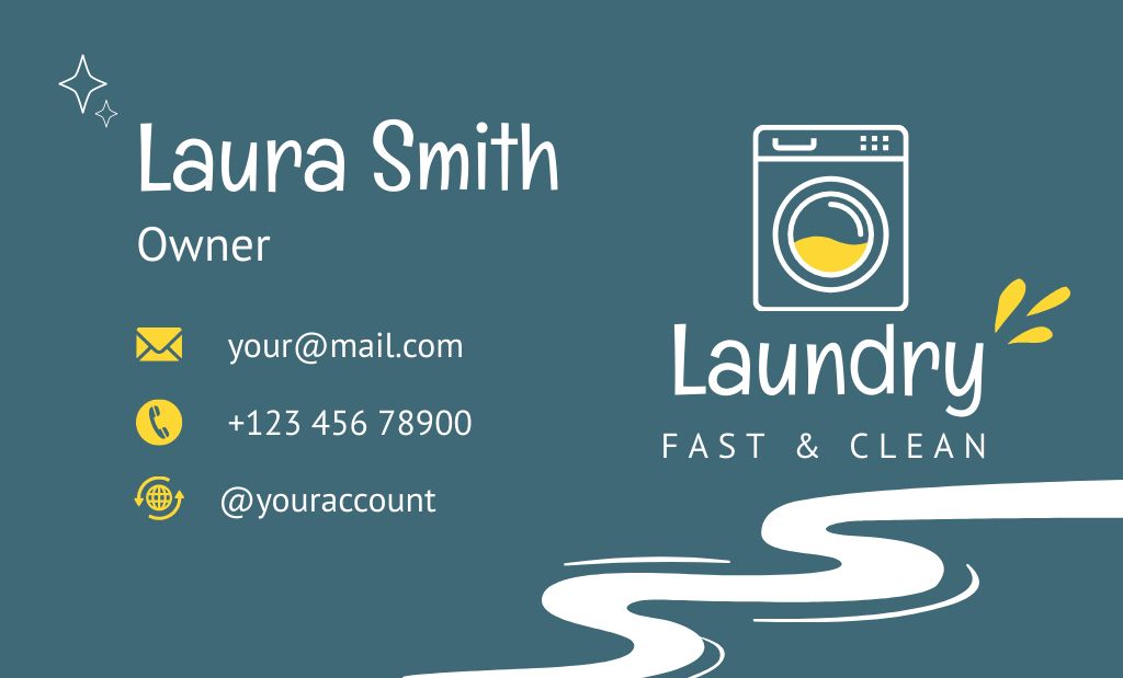 Fast Laundry Service Offer Business Card 91x55mm tervezősablon