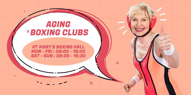 Boxing Clubs For Elderly With Schedule Twitter – шаблон для дизайна
