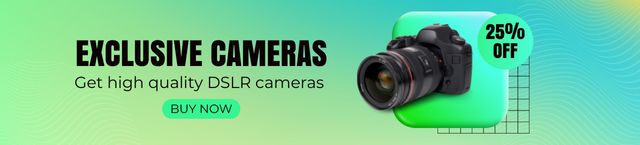 Designvorlage Discount Offer on Exclusive Cameras für Ebay Store Billboard