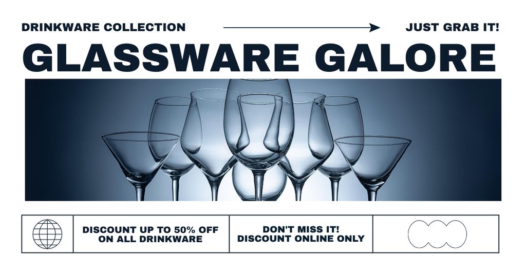 Fine Glass Wineglasses At Discounted Rates Facebook AD Design Template