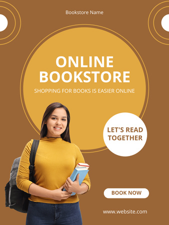 Online könyvesbolt hirdetése Poster US tervezősablon