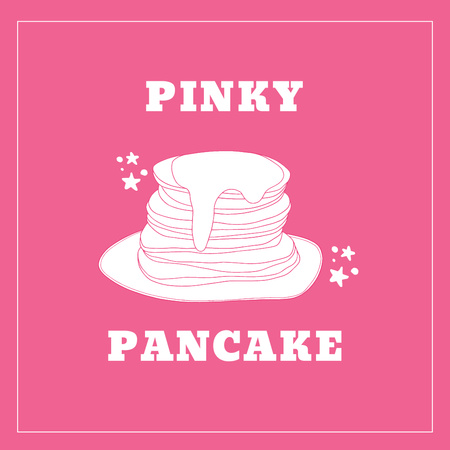 Bakery Ad with Yummy Sweet Pancakes Logo Design Template