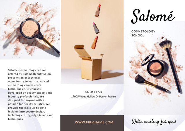 Cosmetology School promotion Brochure Design Template